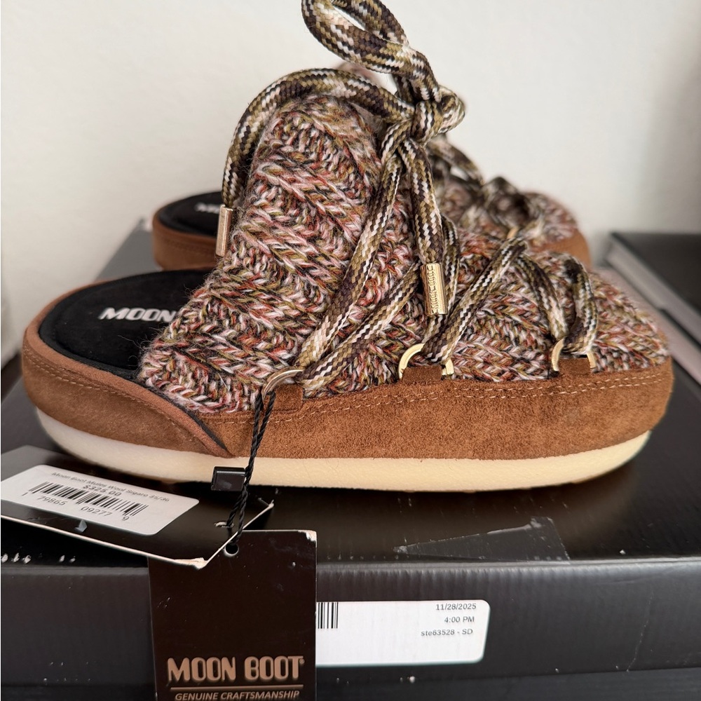 MOON BOOT Wool Mule Shoes - Suede! Size: EU (35/36) BRAND NEW IN BOX